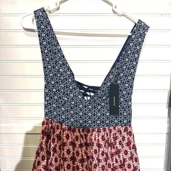 NWT Lulus La Vie en Roses Navy Blue & Red Floral Mini Dress Size S - Picture 5 of 14